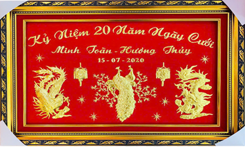 Khánh vàng chữ theo yêu cầu khách 22| khanhvangngocmy.com