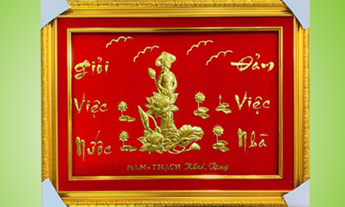 Khánh vàng chữ theo yêu cầu khách 23| khanhvangngocmy.com