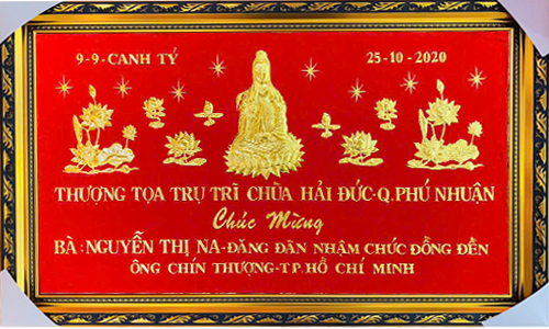 Khánh vàng chữ theo yêu cầu khách 25| khanhvangngocmy.com
