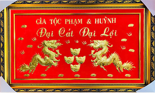 Khánh vàng chữ theo yêu cầu khách 30| khanhvangngocmy.com