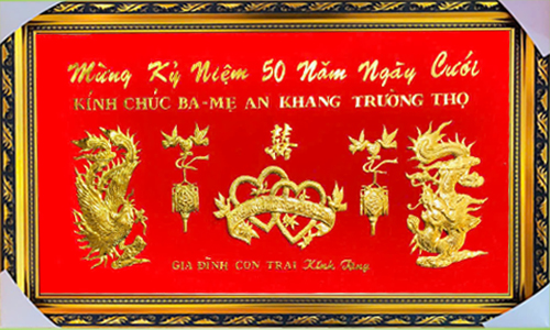 Khánh vàng chữ theo yêu cầu khách 52| khanhvangngocmy.com