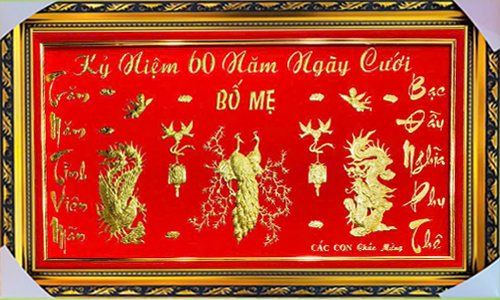 Khánh vàng chữ theo yêu cầu khách 53| khanhvangngocmy.com