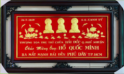 Khánh vàng chữ theo yêu cầu khách 57| khanhvangngocmy.com